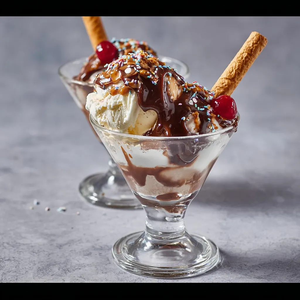 A glass of ice cream with a cookie stick in it.