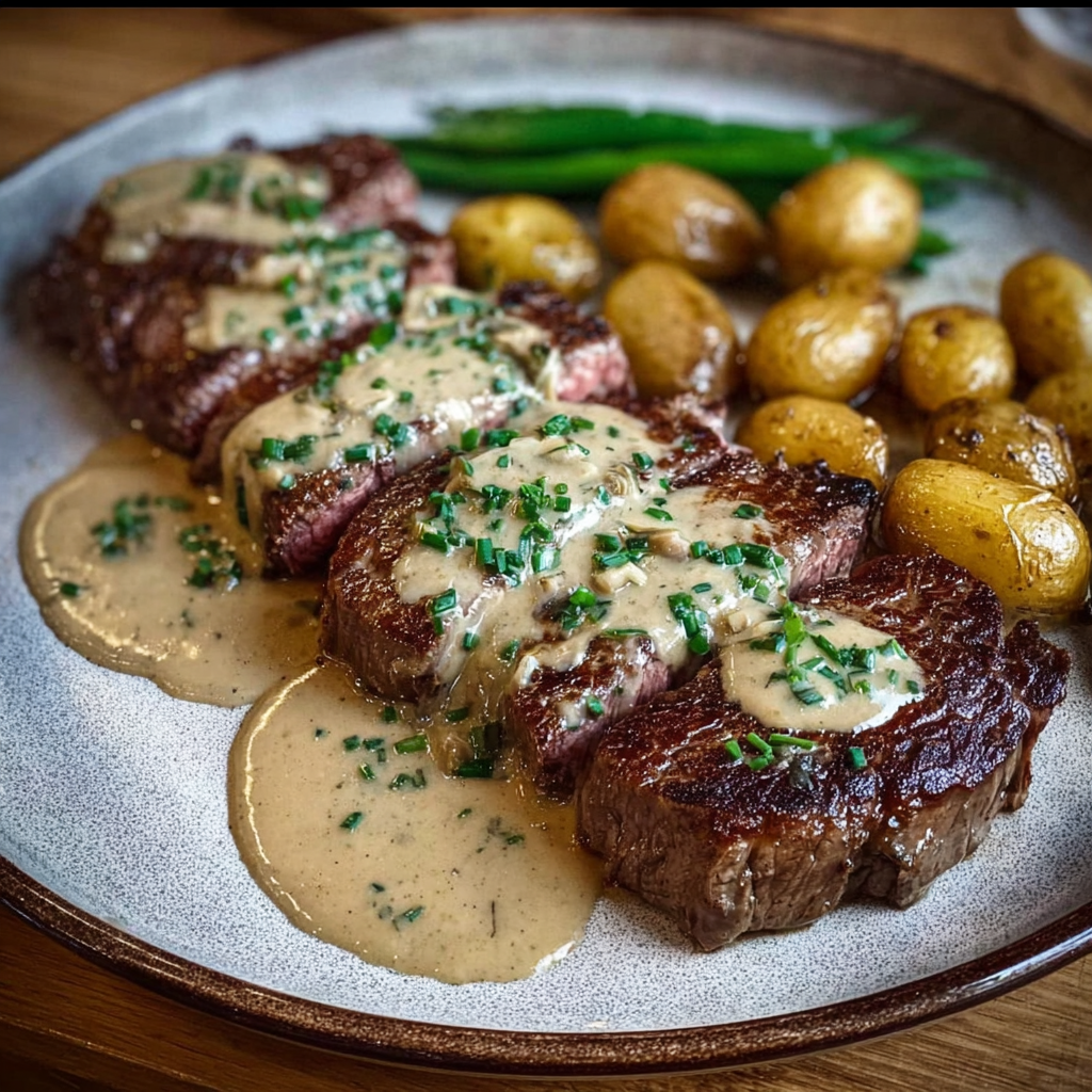Steak tartare avec des pommes de terre et des herbes.