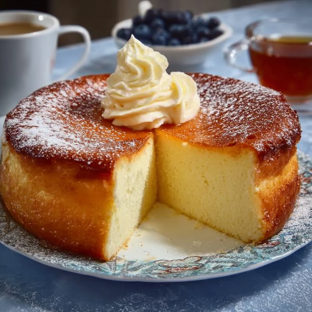 Une tarte aux fruits, avec une garniture de crème fouettée, est servie sur un plateau.