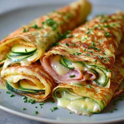 Crêpes courgette jambon fromage, une recette savoureuse et délicieuse.